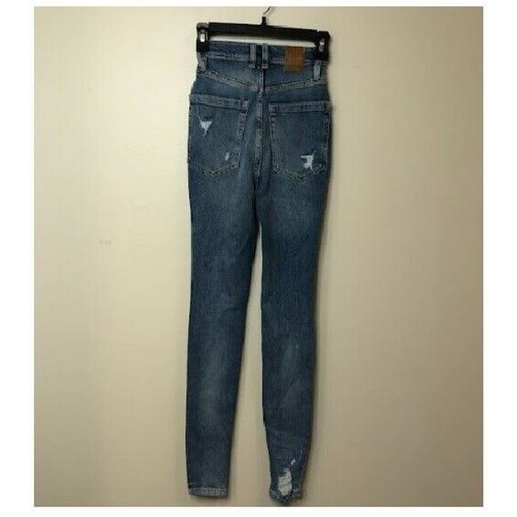 Free People Women's Phoenix High-Rise Ripped Skinny Jeans Navy Size 24, $98 NWT - Picture 5 of 5